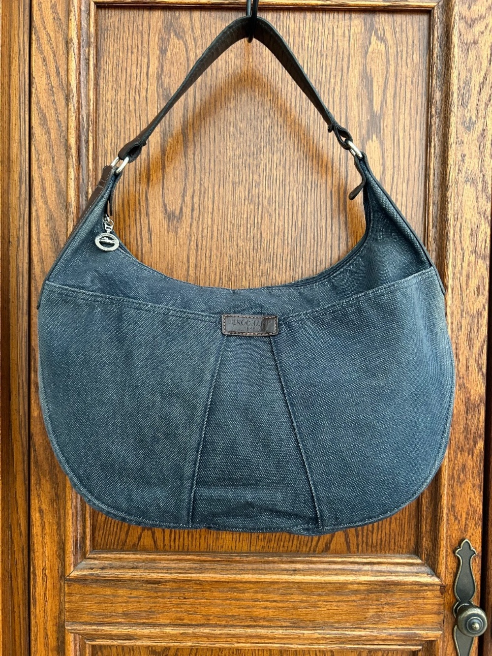 Rare Longchamp Vintage Denim Hobo Shoulder Bag with Leather Strap 90’s/Y2K era